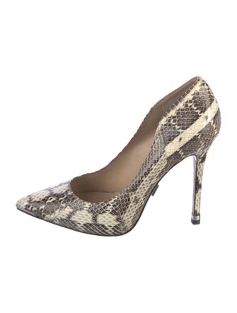 Michael Kors Embossed Leather Animal Print Slingback Pumps