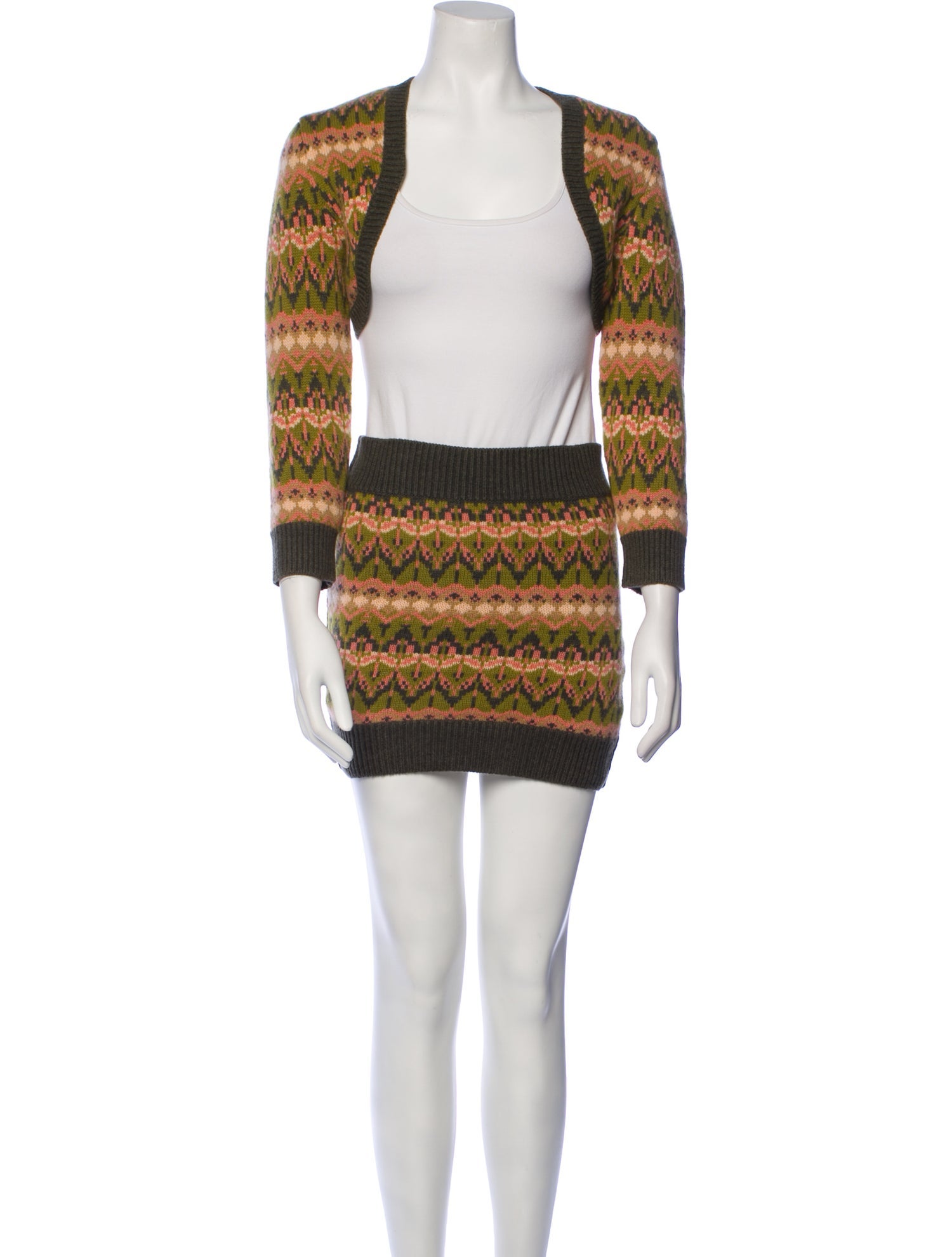 Michael Kors Cashmere Patterned Skirt Set