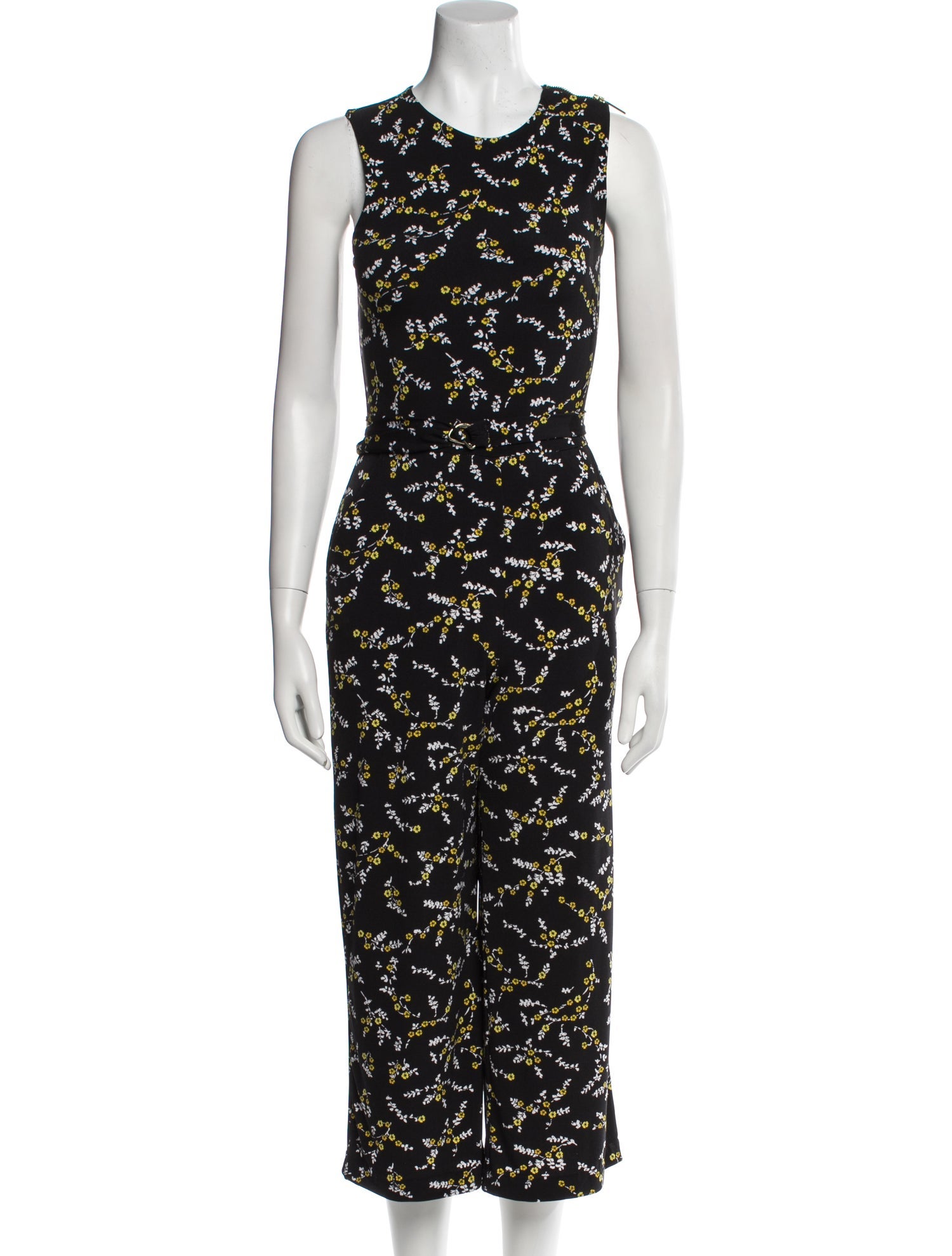 Michael Kors Floral Print Crew Neck Jumpsuit