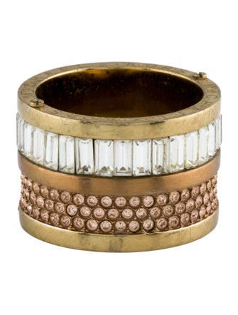 Michael Kors Crystal Two-Tone Barrel Ring