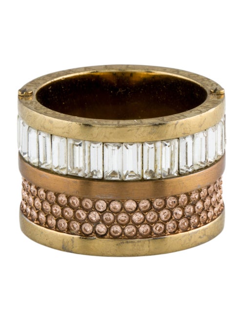 Michael Kors Crystal Two-Tone Barrel Ring