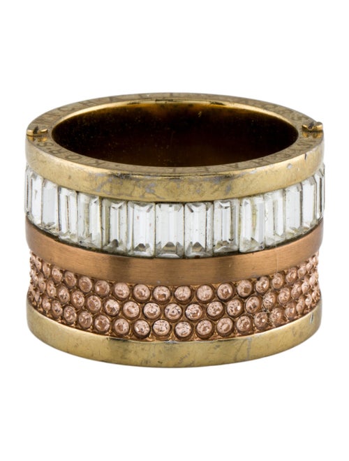 Michael Kors Crystal Two-Tone Barrel Ring