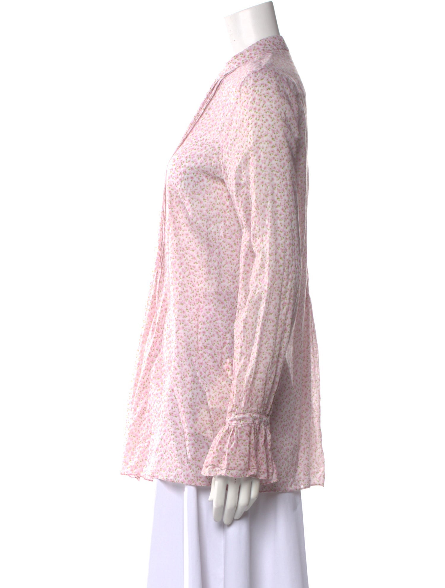 Michael Kors Floral Print Mock Neck Blouse