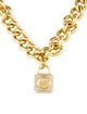 Michael Kors Cubic Zirconia Lock Curb Link Necklace