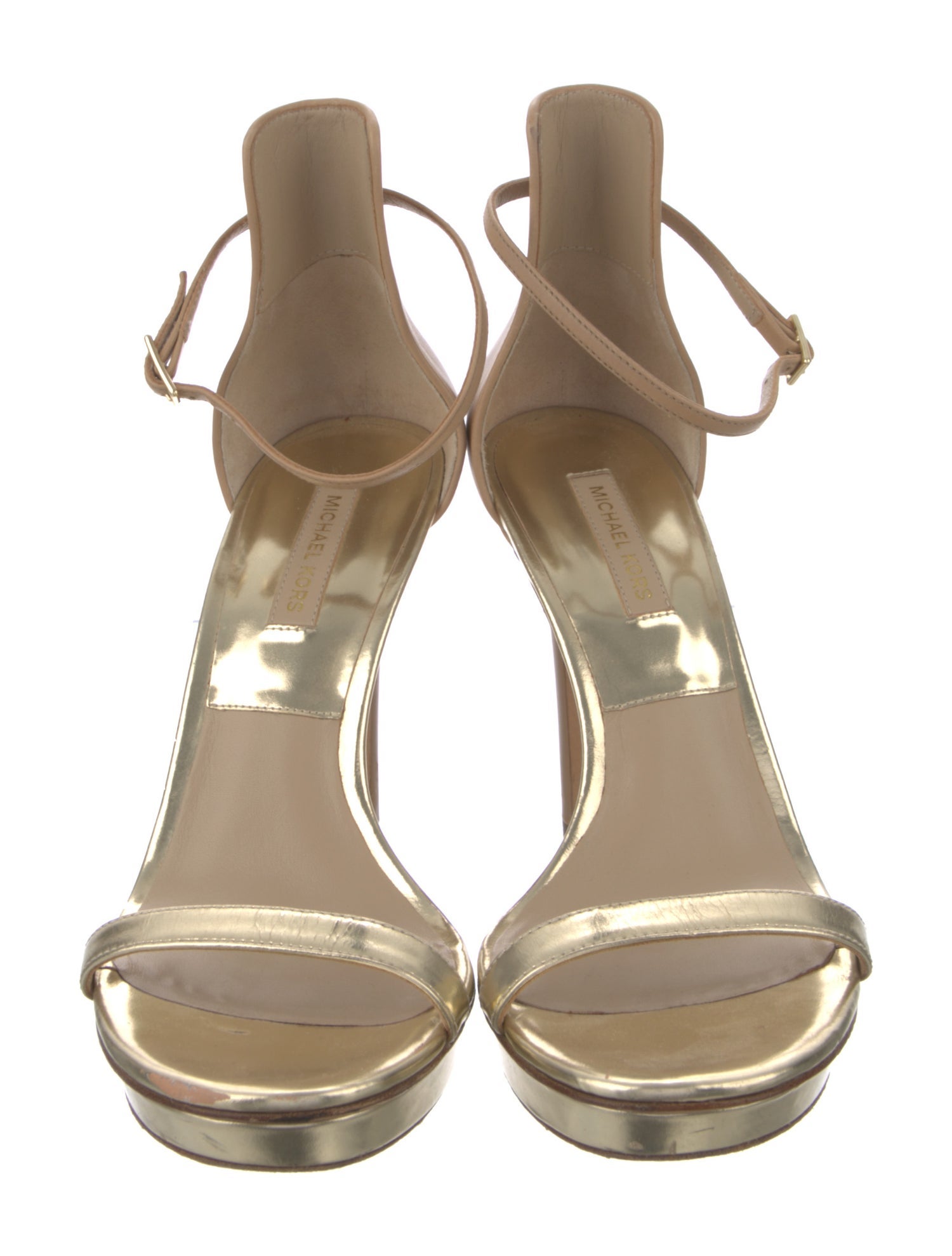 Michael Kors Leather T-Strap Sandals