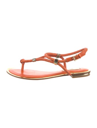 Michael Kors Leather Studded Accents T-Strap Sandals