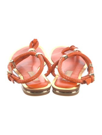 Michael Kors Leather Studded Accents T-Strap Sandals