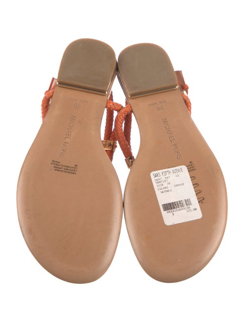 Michael Kors Leather Studded Accents T-Strap Sandals