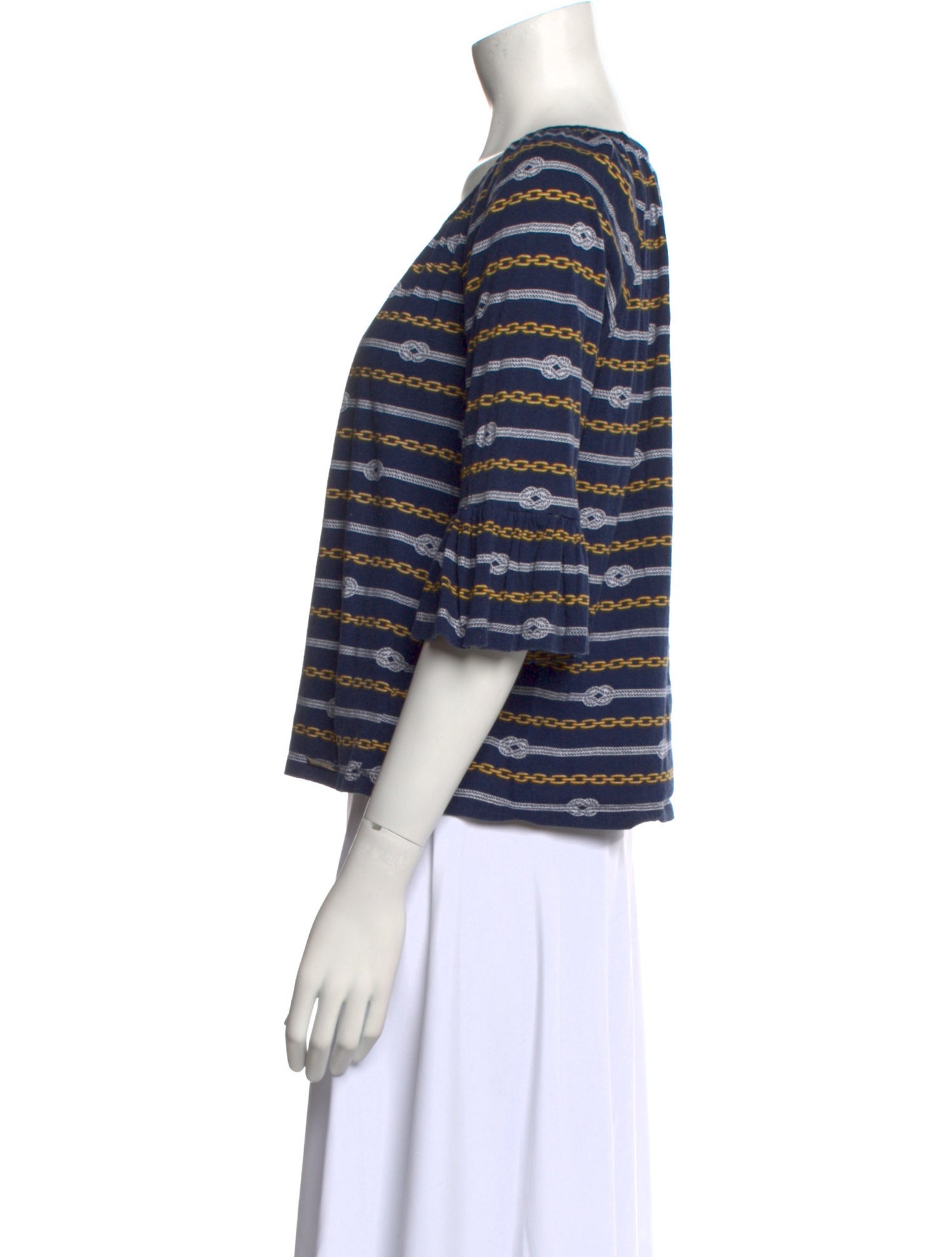 Michael Kors Striped Scoop Neck Crop Top