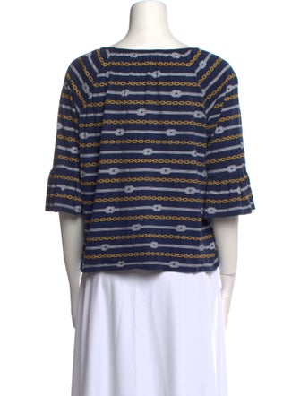 Michael Kors Striped Scoop Neck Crop Top