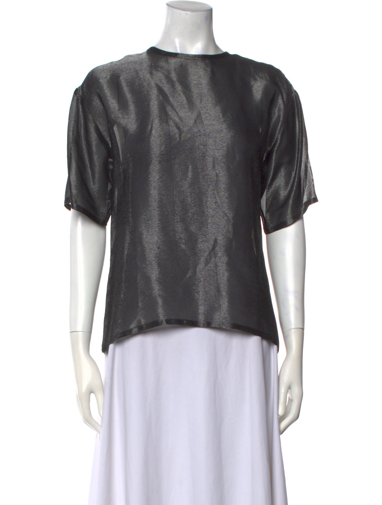 Michael Kors Silk Bateau Neckline T-Shirt