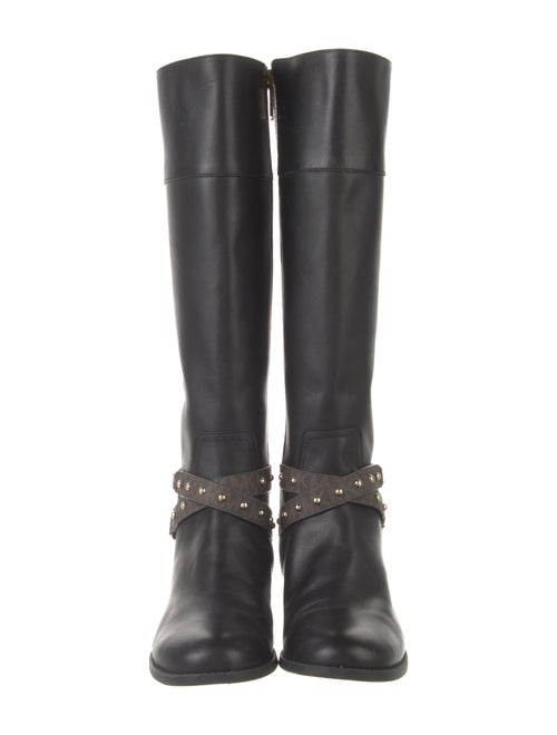 Michael Kors Leather Studded Accents Riding Boots