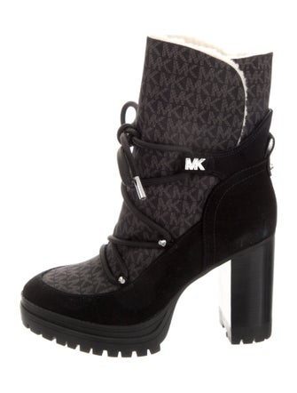 Michael Kors Suede Printed Lace-Up Boots