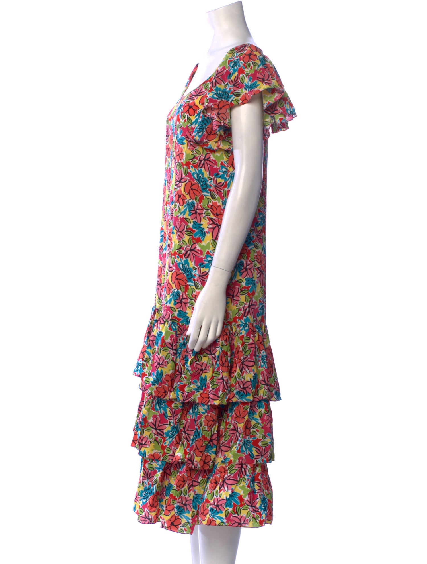 Michael Kors Silk Midi Length Dress