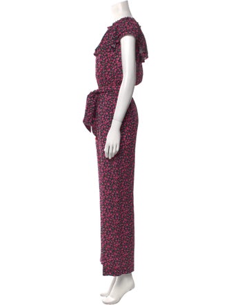 Michael Kors Silk Floral Print Jumpsuit