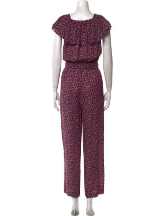 Michael Kors Silk Floral Print Jumpsuit