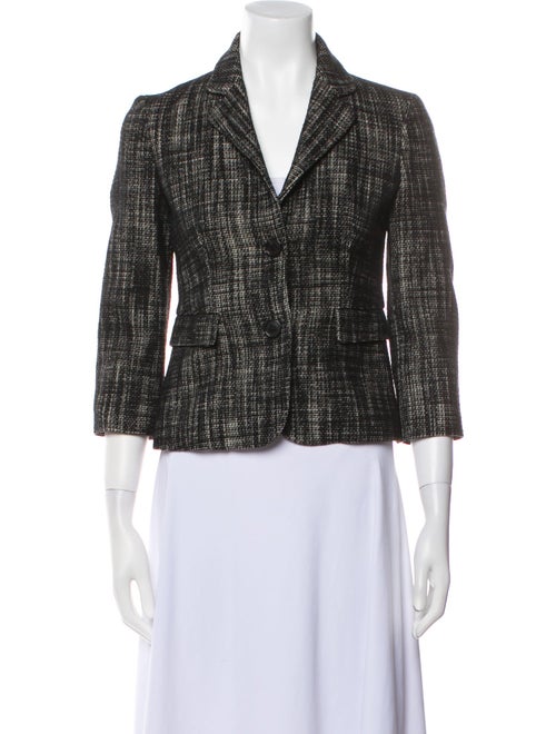 Michael Kors Virgin Wool Plaid Print Blazer