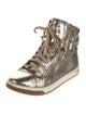 Michael Kors Leather Printed Wedge Sneakers