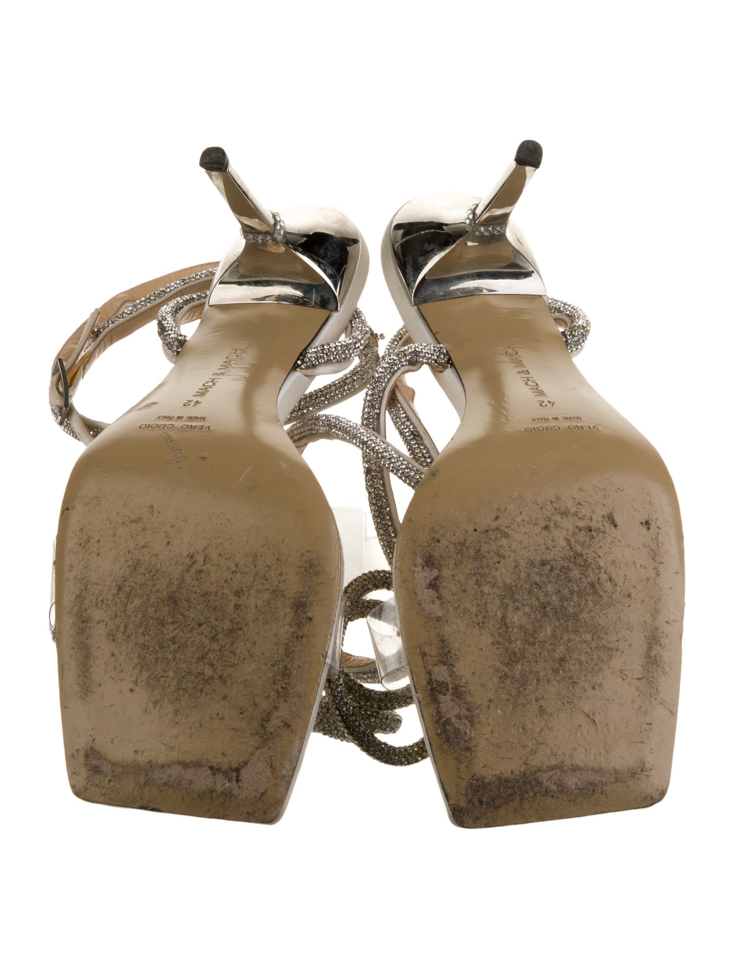 Mach & Mach Leather Bow Accents Sandals