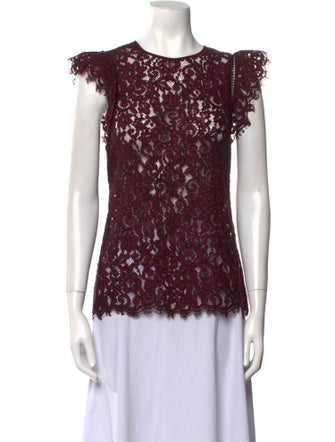 Michael Kors Lace Pattern Crew Neck Blouse