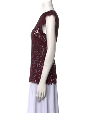 Michael Kors Lace Pattern Crew Neck Blouse