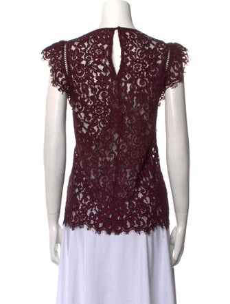 Michael Kors Lace Pattern Crew Neck Blouse