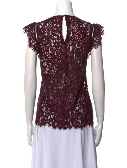 Michael Kors Lace Pattern Crew Neck Blouse