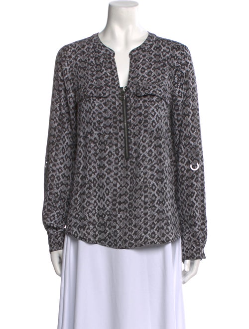 Michael Kors Printed V-Neck Blouse