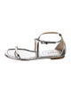 Michael Kors Collection Leather Animal Print T-Strap Sandals