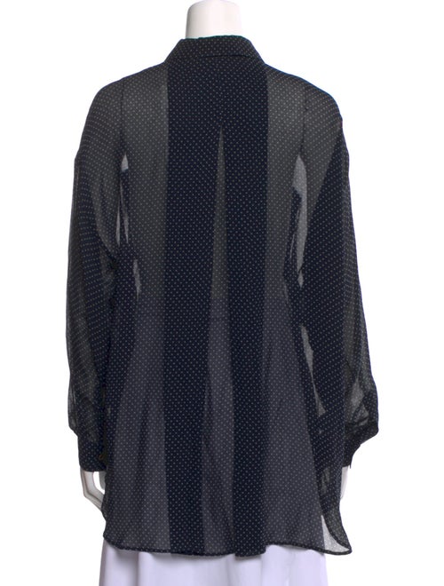 Michael Kors Polka Dot Print Long Sleeve Button-Up Top