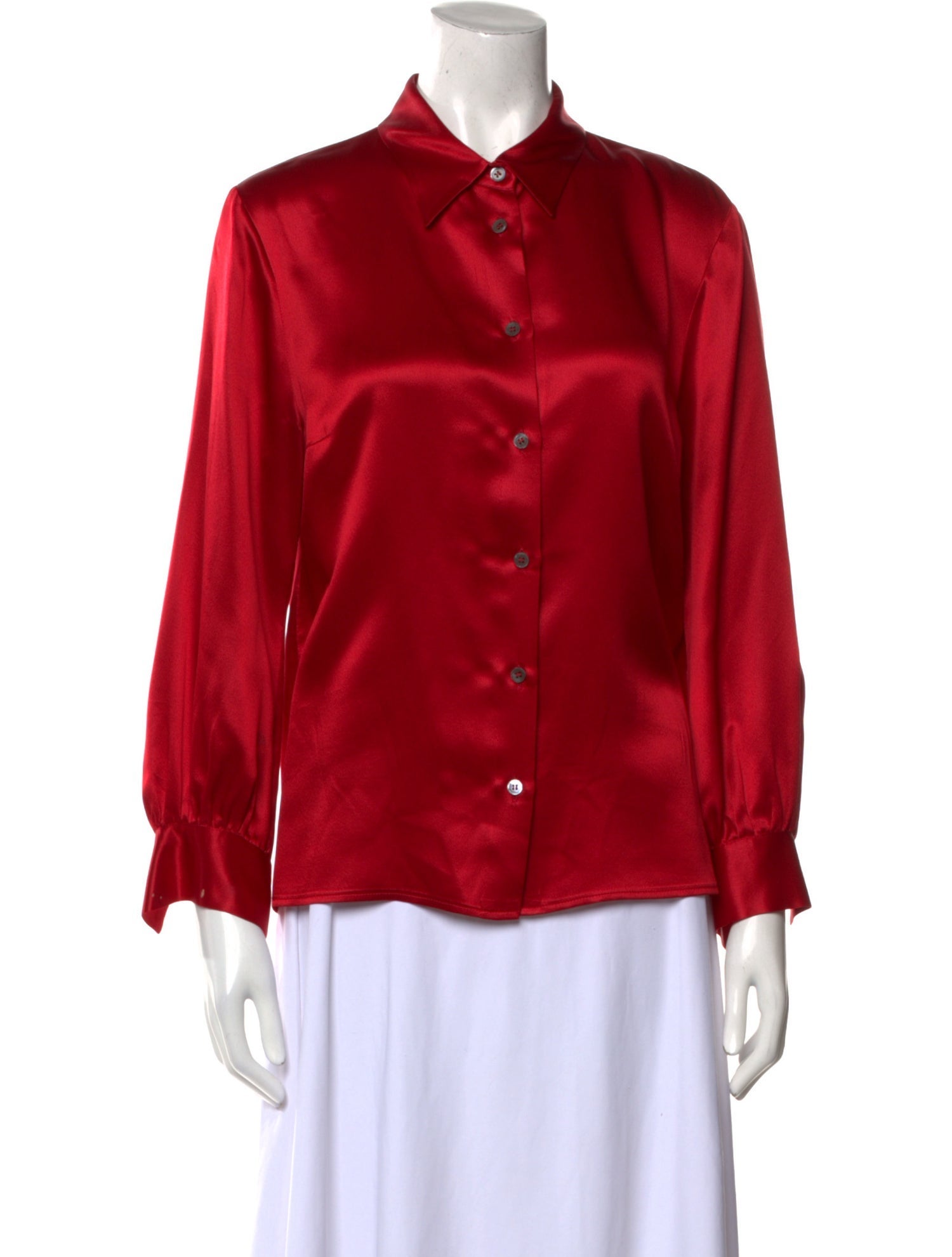 Michael Kors Vintage Silk Button-Up Top