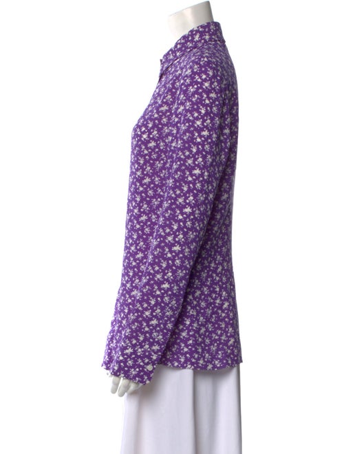 Michael Kors Collection Silk Printed Button-Up Top