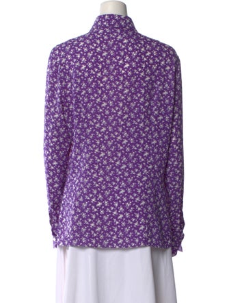 Michael Kors Collection Silk Printed Button-Up Top