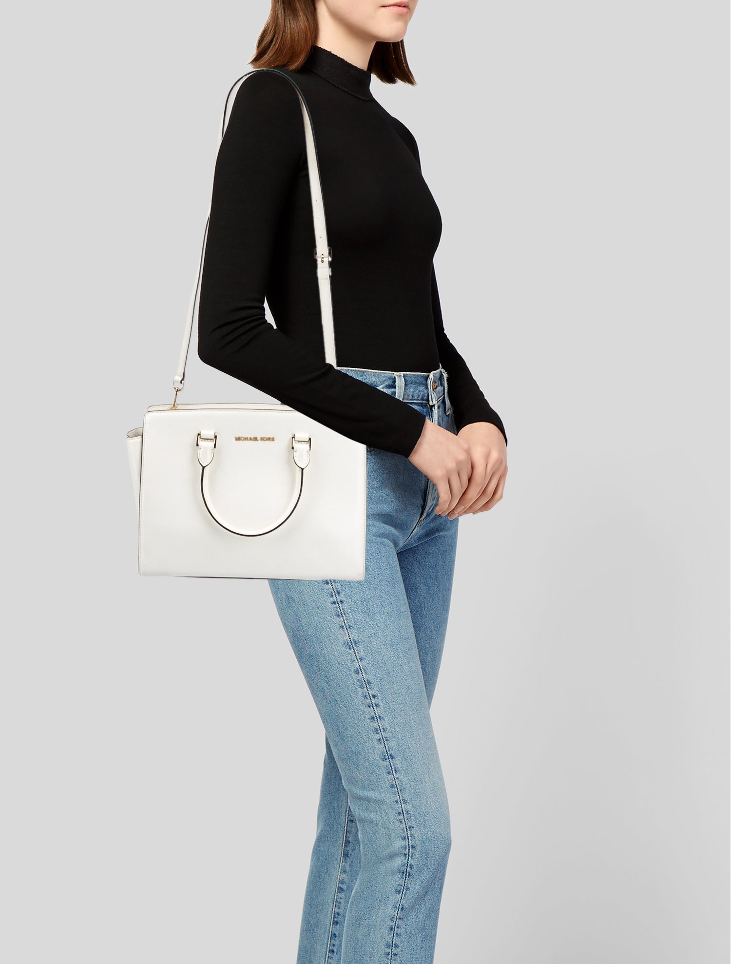 Michael Kors Leather Top Handle Bag