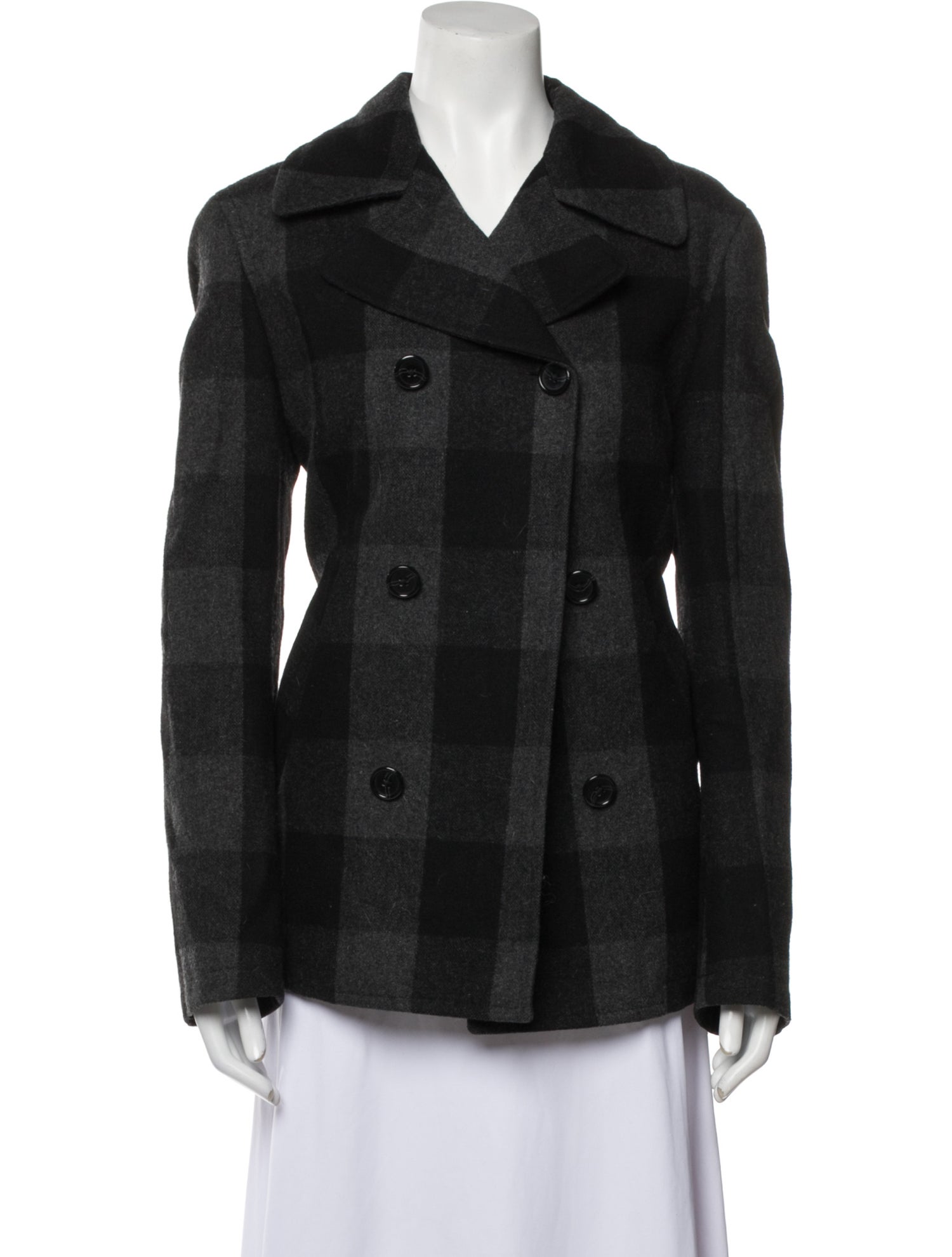Michael Kors Wool Plaid Print Jacket