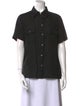 Michael Kors Linen Short Sleeve Button-Up Top
