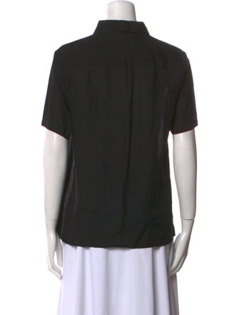 Michael Kors Linen Short Sleeve Button-Up Top