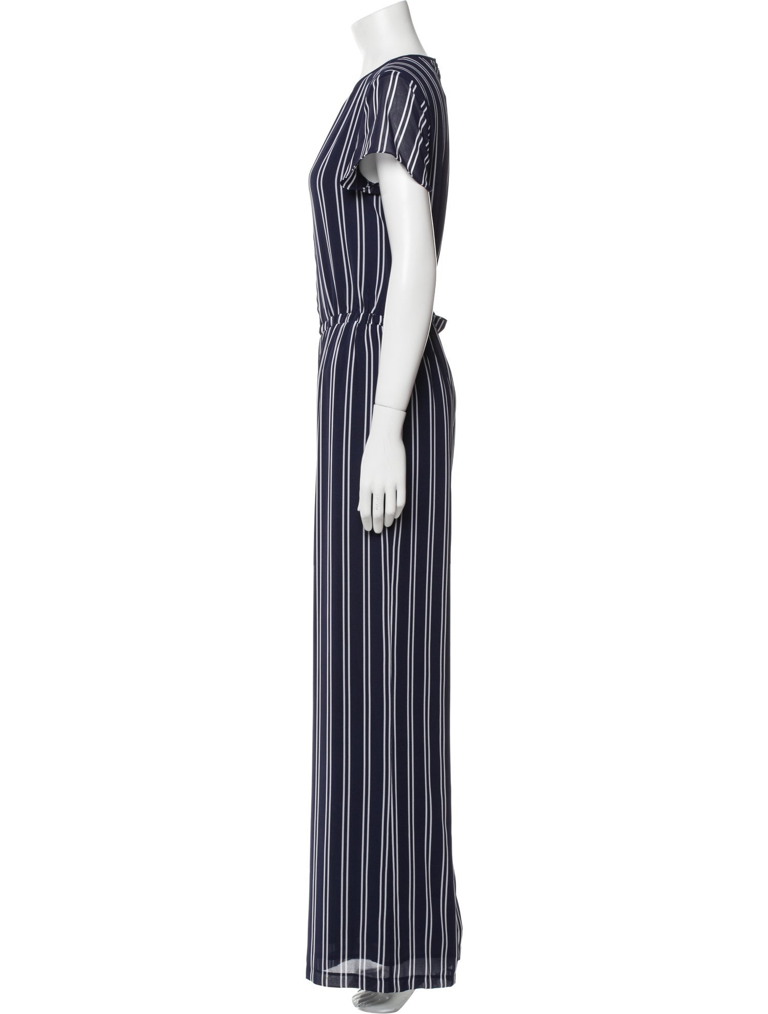 Michael Kors Striped Crew Neck Jumpsuit