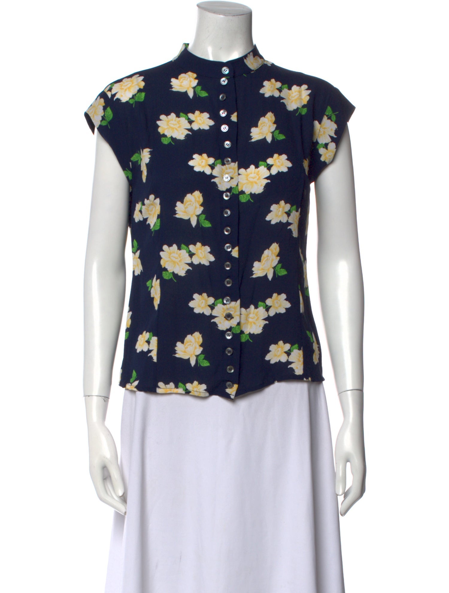 Michael Kors Silk Floral Print Blouse