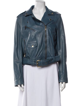 Michael Kors Leather Biker Jacket