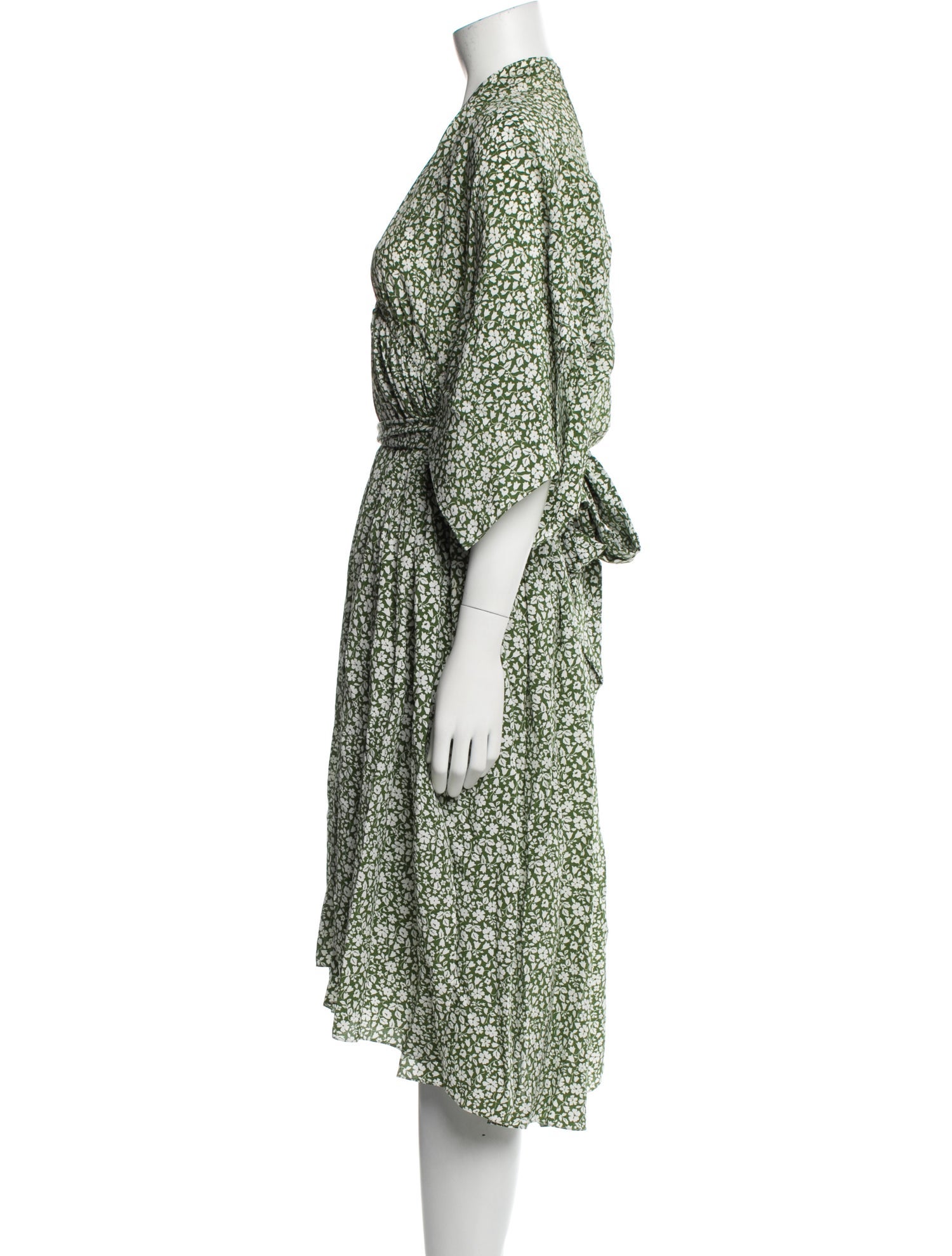 michael kors green wrap dress Michael Michael Kors Women's Plus Size Foil Floral Wrap Dress, 0X main image 1