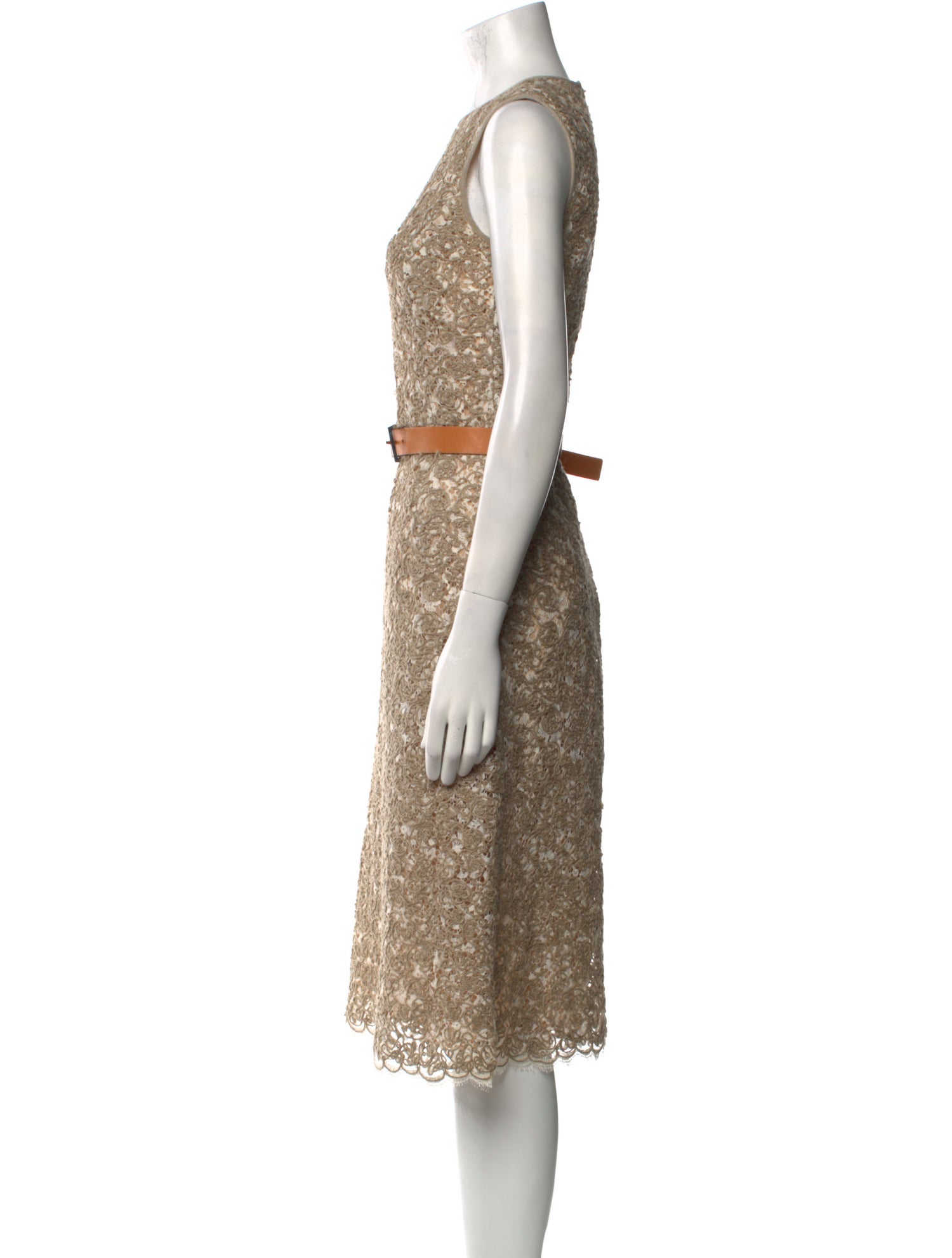 Michael Kors Crew Neck Midi Length Dress