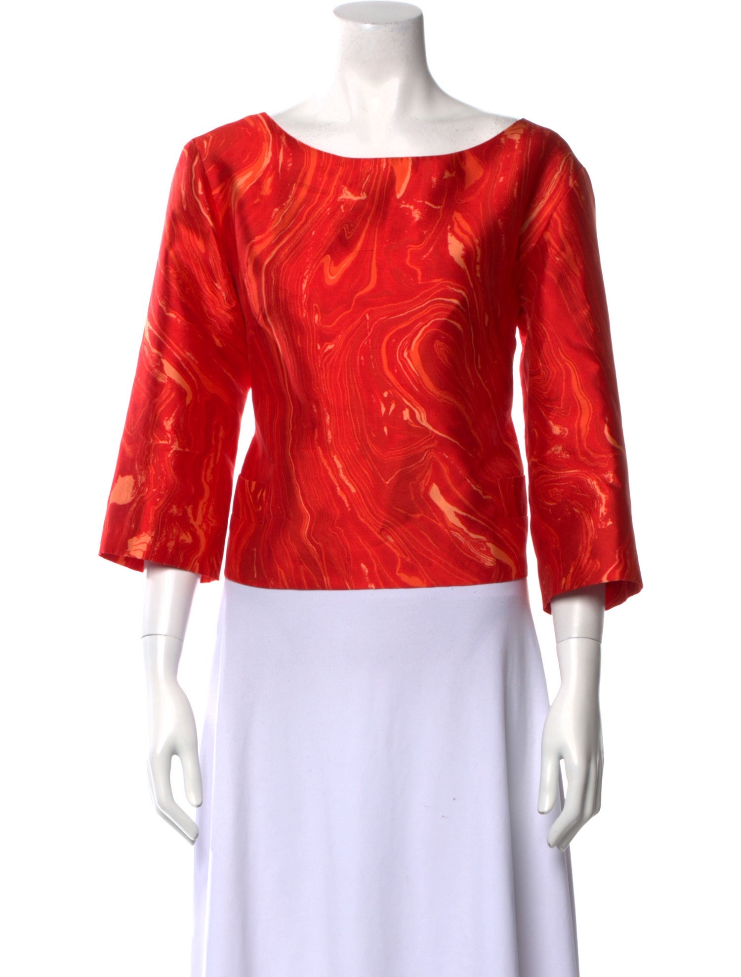 Michael Kors Silk Printed Crop Top