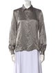 Michael Kors Silk Long Sleeve Button-Up Top