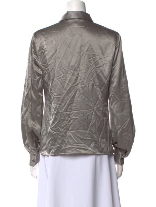 Michael Kors Silk Long Sleeve Button-Up Top
