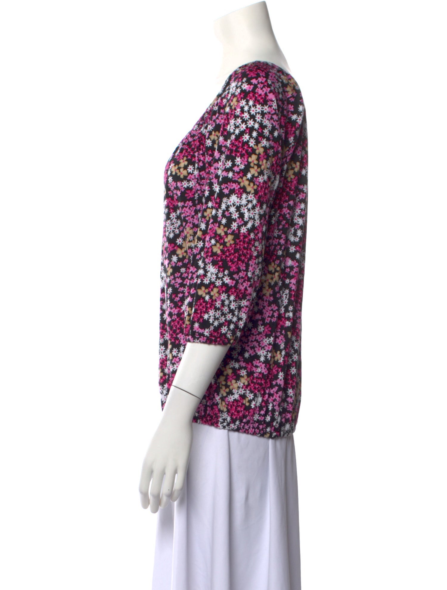 Michael Kors Floral Print Scoop Neck Blouse
