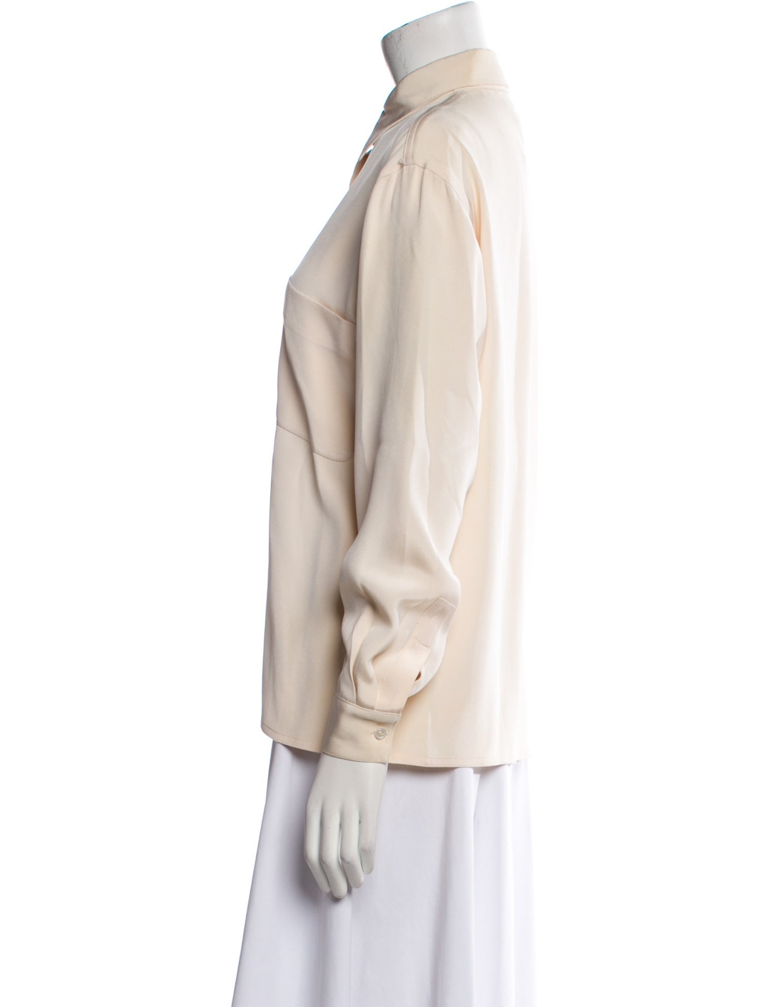 Michael Kors Silk Long Sleeve Button-Up Top