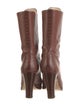 Michael Kors Leather Lasercut Accents Lace-Up Boots