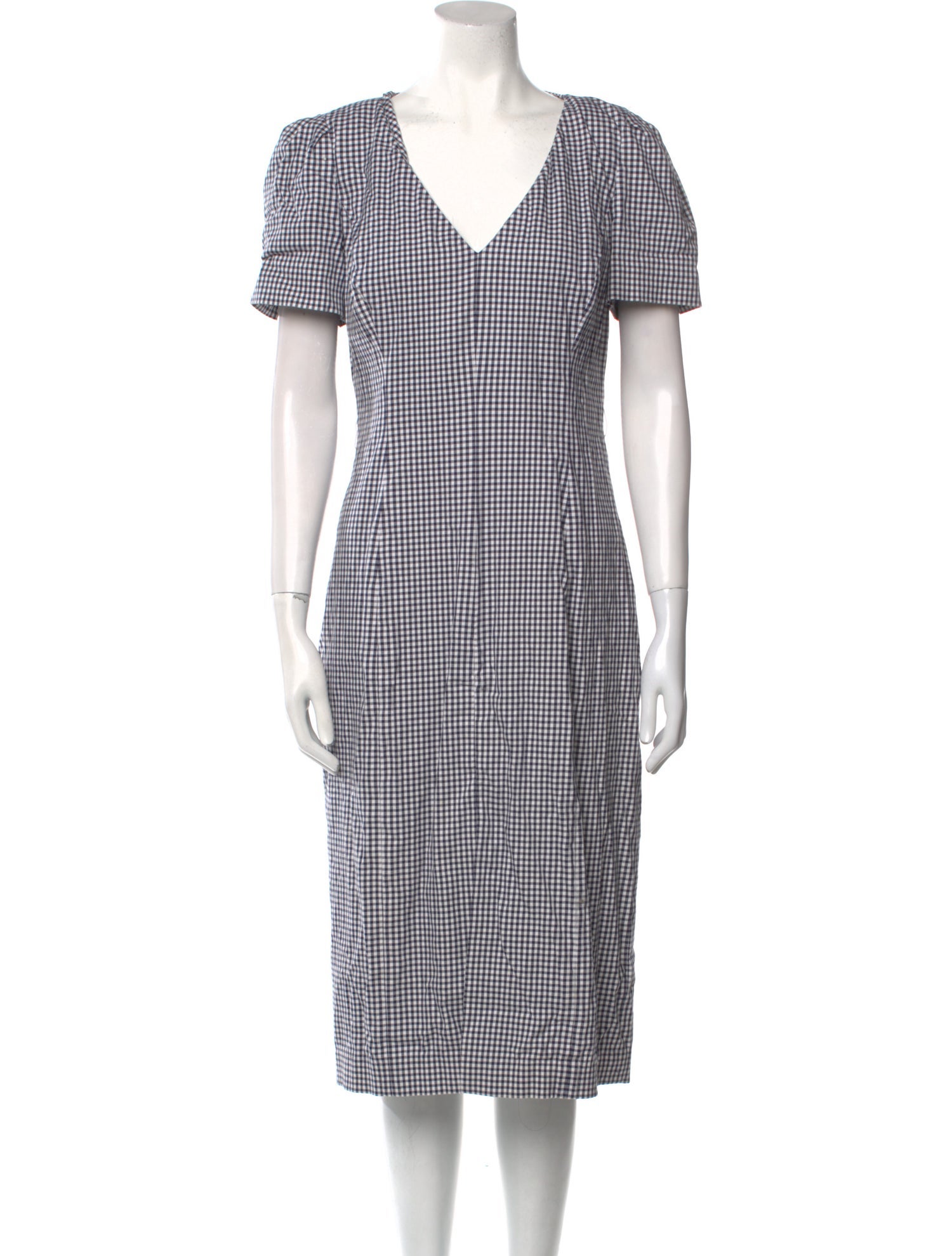 Michael Kors Plaid Print Midi Length Dress