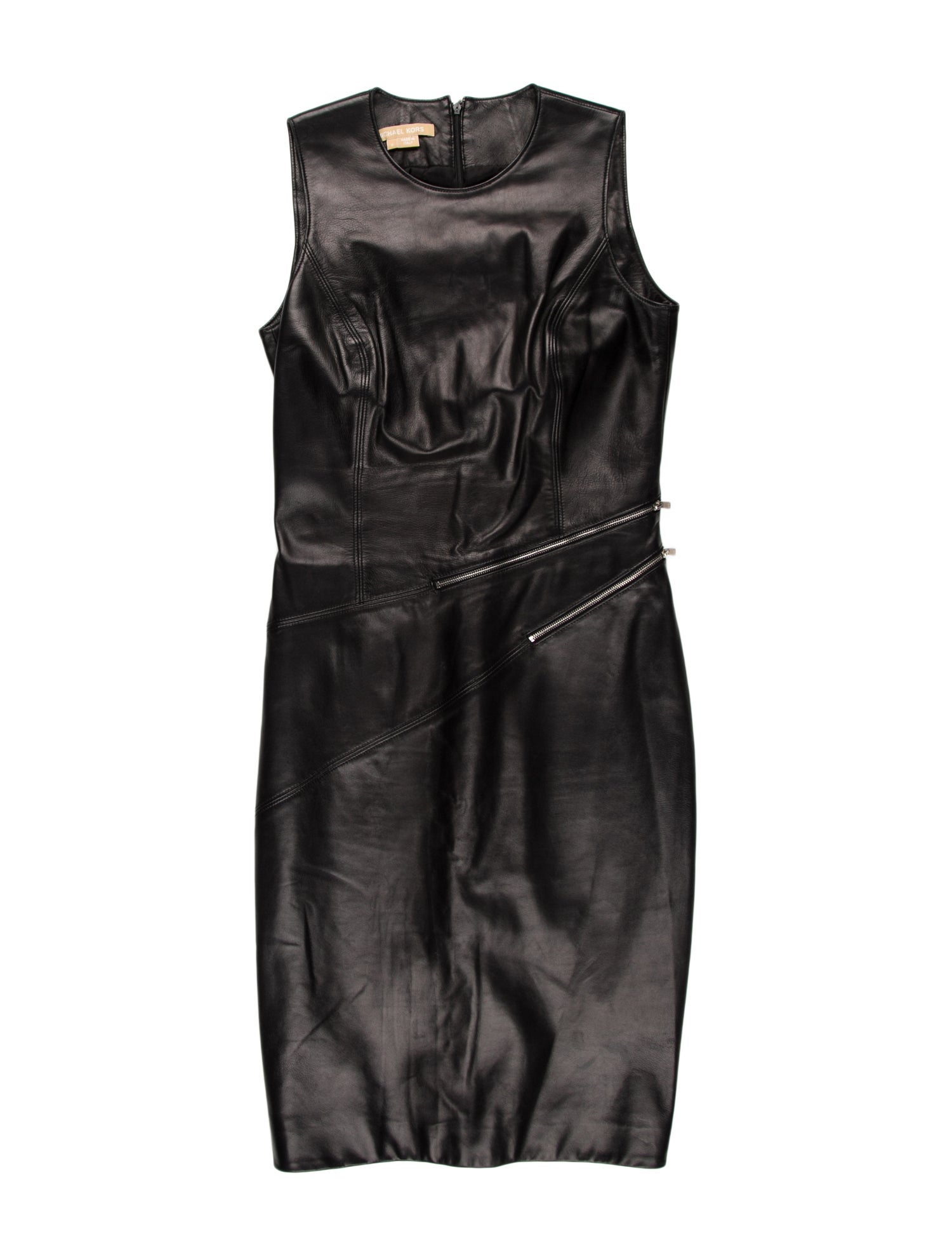 Michael Kors Leather Knee-Length Dress